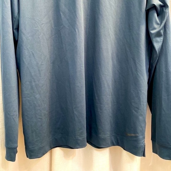 Nike Golf Fit Dry Gray & White Long Sleeve 1/4 Zip Polyester & Spandex Pullover - Picture 3 of 8